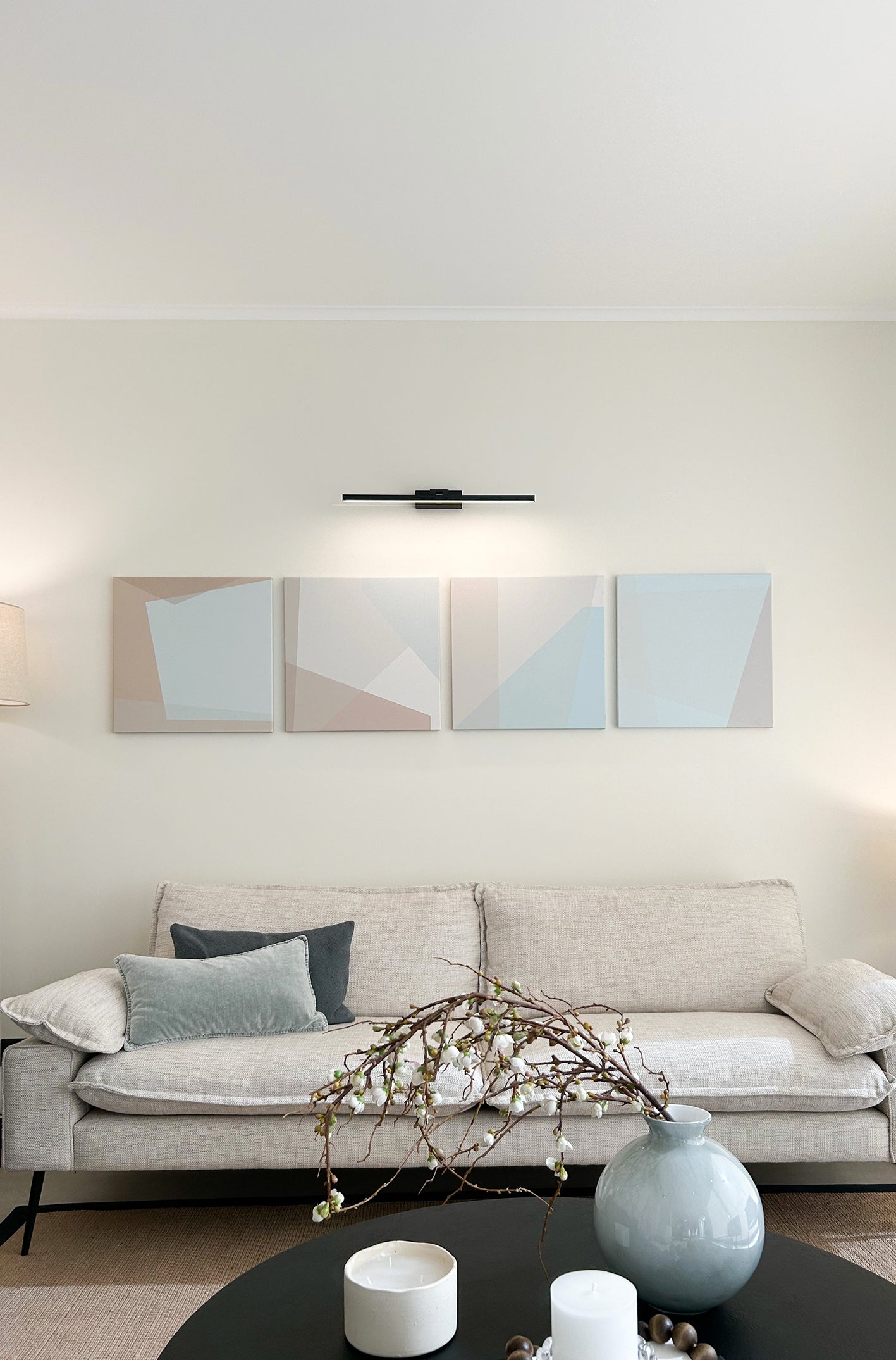 Cuadro geométrico celeste y beige Celestes 1