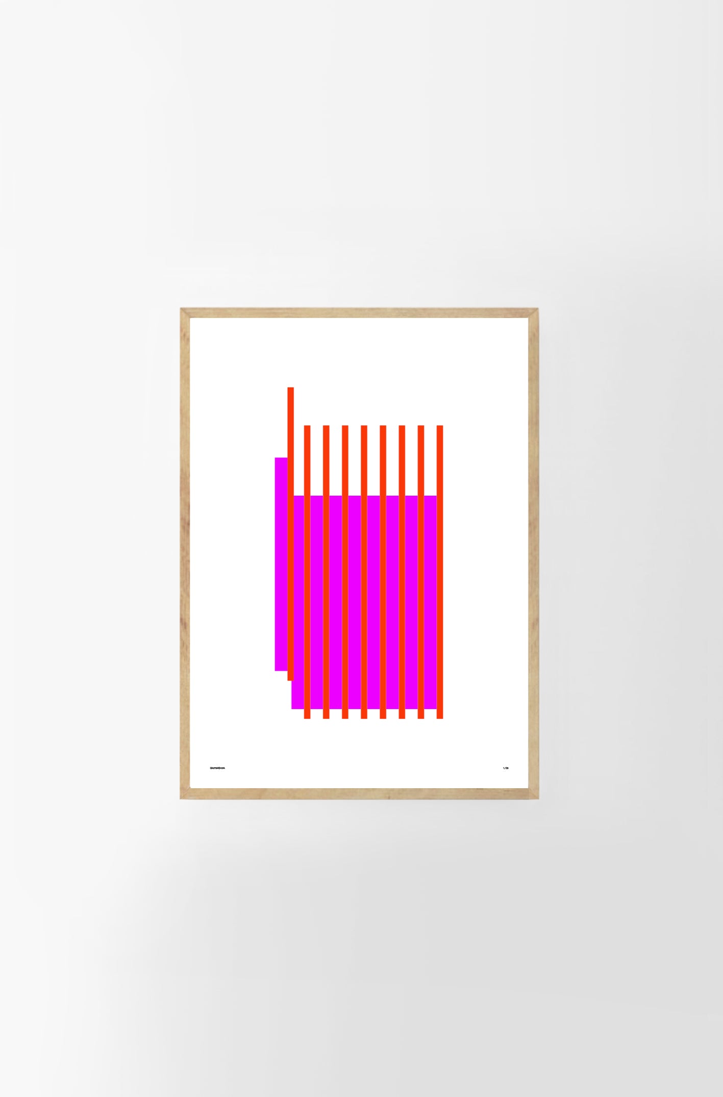 Cuadro geométrico rojo y magenta Estructura