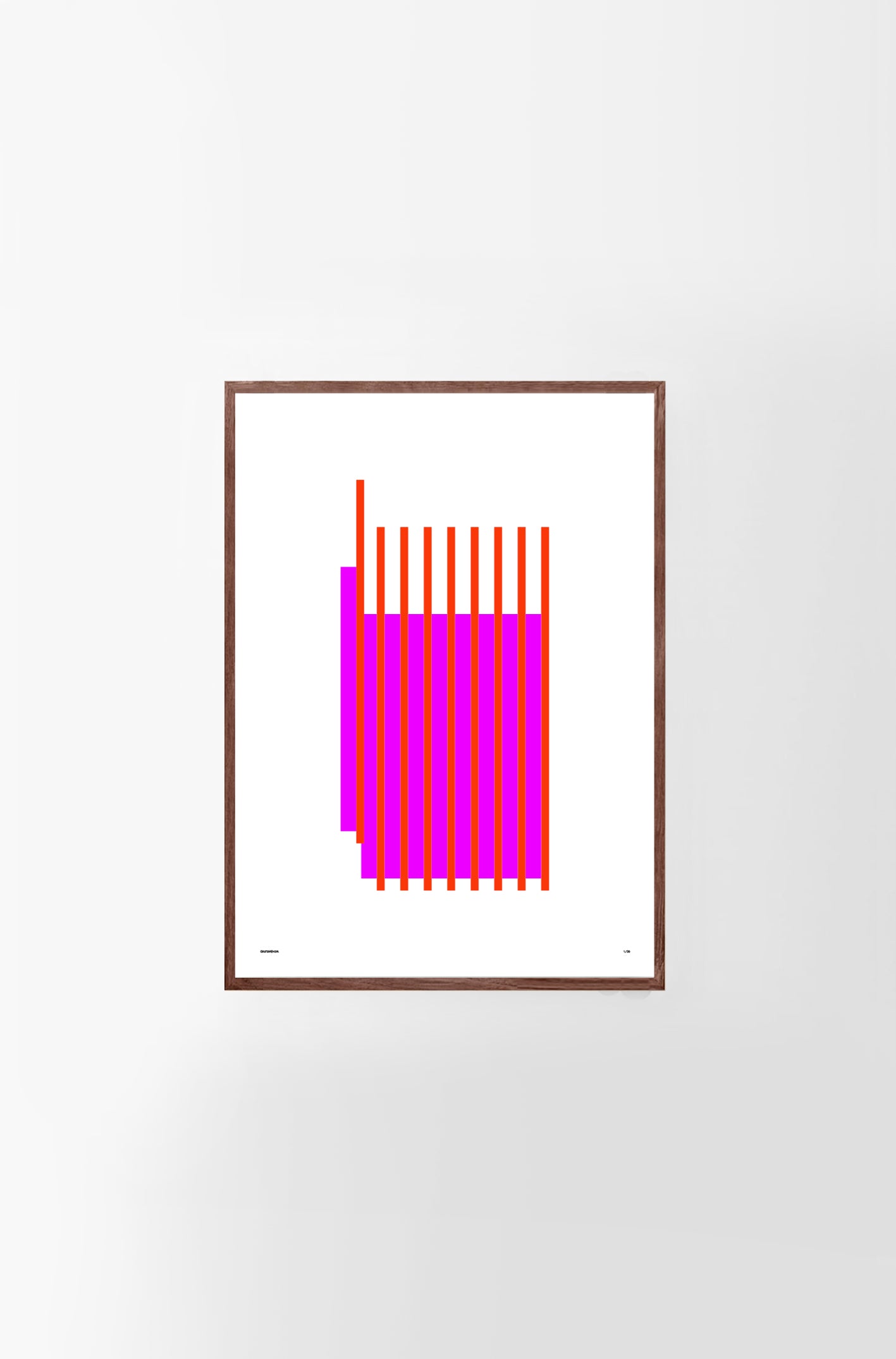 Cuadro geométrico rojo y magenta Estructura